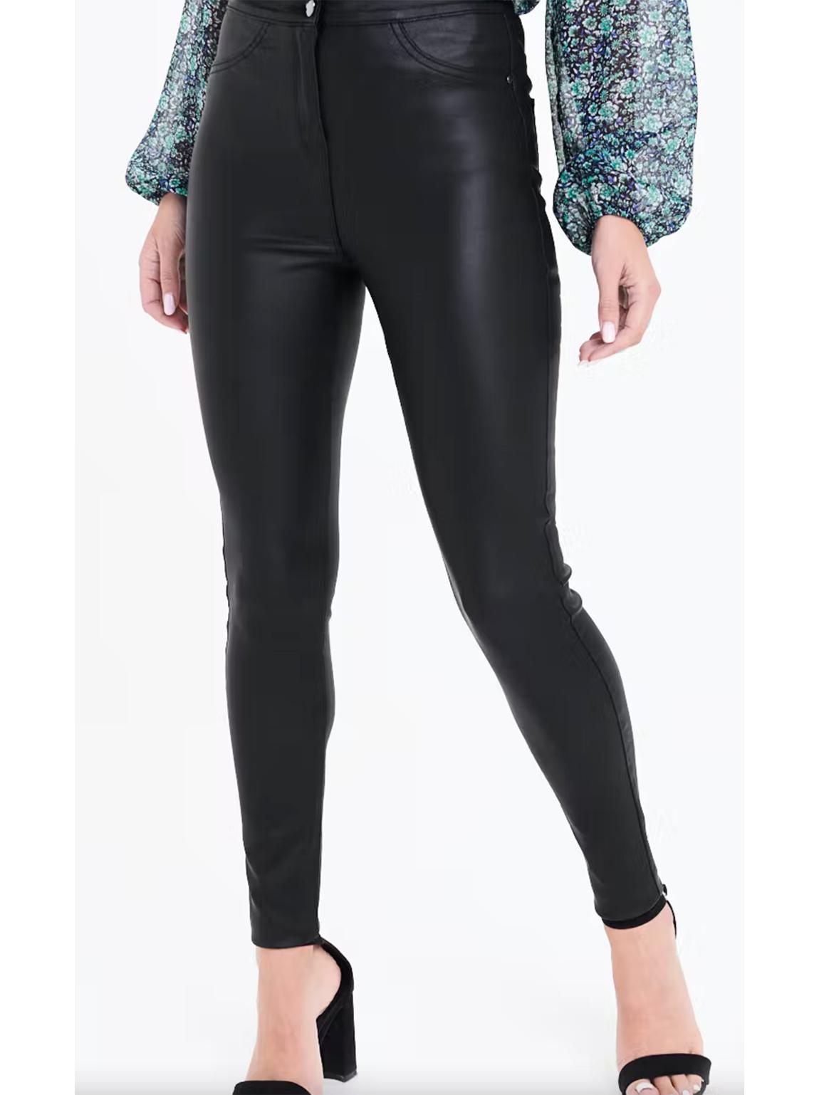 Leather Look High Waist Jeggings Jeans – Afford The Style